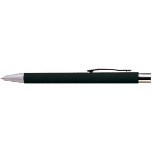 A metal pen in a dark green finish with a silver tip and clip.