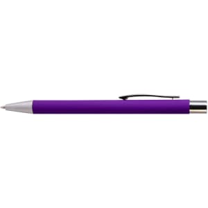 A purple aluminium pen with a sleek design and a silver clip.
