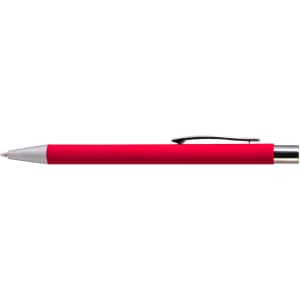 A red Aspen Aluminium Pen with a silver clip and tip, designed for metal writing instruments.