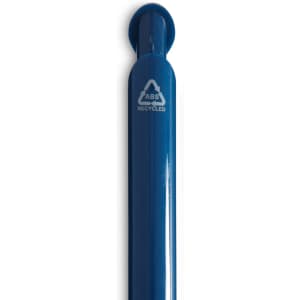 A blue Octave gel ink pen with a recycled material logo on the side.
