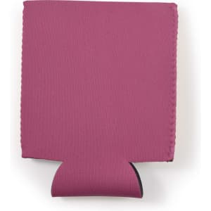A Surf Stubby Cooler in a solid magenta color, designed to fit around a drink bottle to keep it cool.