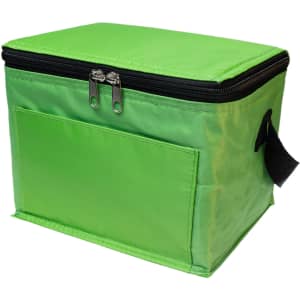 A green Alpine Cooler Bag featuring a zippered closure and a side pocket for additional storage.