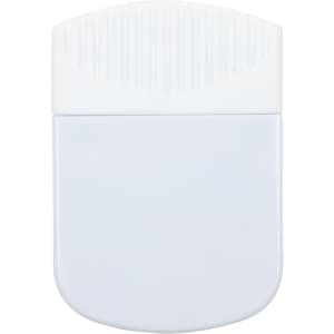 A Croc Magnetic Clip featuring a smooth white surface with a ribbed top, designed for easy attachment.