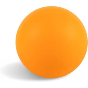 An orange Hi Bounce Ball with a smooth surface, featuring a logo. Perfect for fun and games.