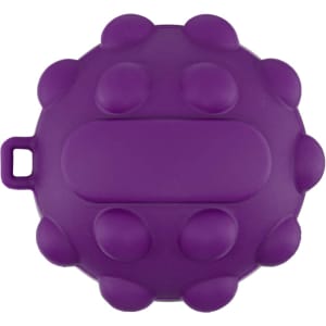 A purple Popper Ball with a textured surface and a central flat area, designed to be gripped easily.