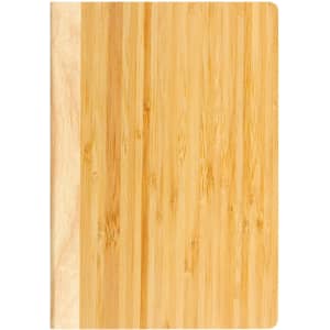 A bamboo notebook with a natural wood finish, featuring a sleek, minimalist design.