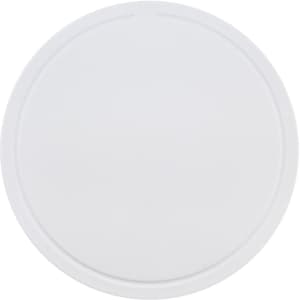 A round white game board for the Jumping Frog Game, featuring a smooth surface and an outer edge.