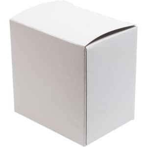 A plain, white cardboard box with a top flap, suitable for packaging various items.
