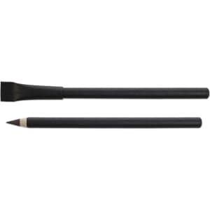 A black inkless pen set featuring a pointed tip and a flat edge, both with a sleek design and no visible branding.