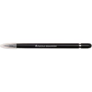 A black inkless pen with a clear cap and a branding logo along the barrel.