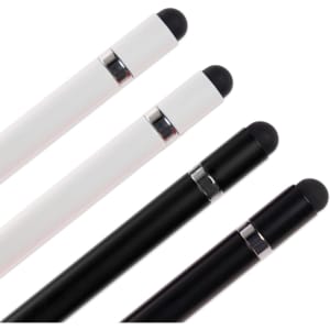 A set of Mirage Aluminium Inkless Pens in white and black, featuring a sleek design with a smooth tip.