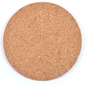 A round cork coaster with a natural texture, designed for protecting surfaces from drinkware.