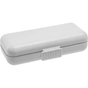 A Compact Pill Organiser in a sleek white design, featuring a secure closure.