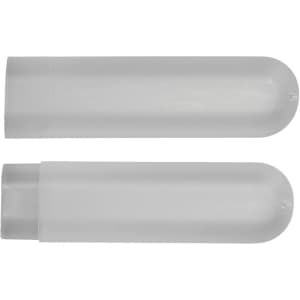 A translucent toothbrush case featuring a streamlined design, ideal for storing and protecting toothbrushes.