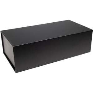 A sleek black box designed for packaging a product.