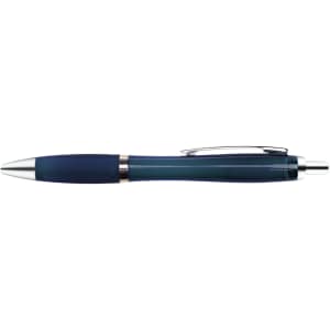 A Viva Transparent Pen with a sleek blue design and silver accents.