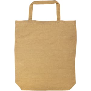 A beige short handle shopping bag made from eco-friendly materials, featuring a simple and functional design.