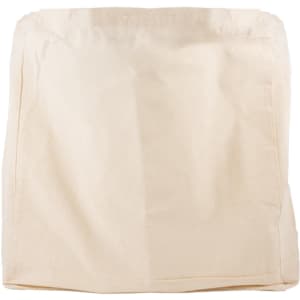 A reusable grocery bag made of calico fabric with short handles, featuring a plain design in a natural color.