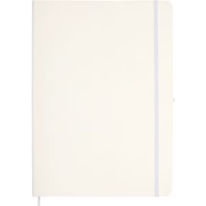 A Capella A4 Notebook in a smooth, cream-colored cover with a white elastic band closure.