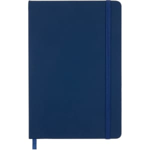 A dark blue Venture A5 Notebook featuring a smooth cover and an elastic band closure.