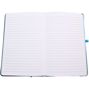 An open Venture Supreme A5 Notebook featuring blank lined pages, designed for office and business use.
