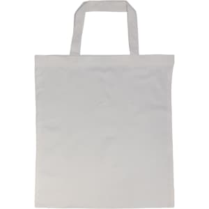 A short handle bamboo tote bag in a neutral color, featuring two handles for easy carrying.