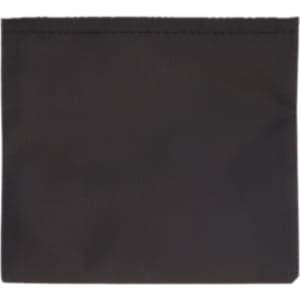 A reusable grocery bag in a solid black color, featuring a simple, sleek design.