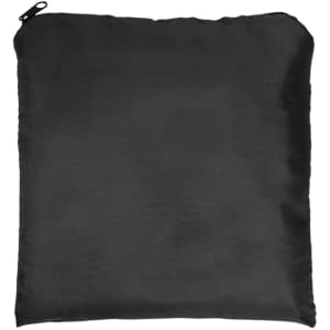 A black Pronto Drawstring Backpack with a simple, sleek design and a top zipper closure.