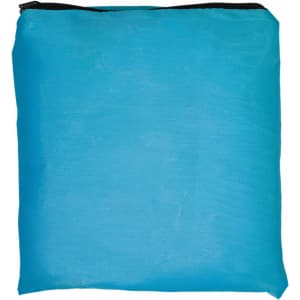 A blue Pronto Drawstring Backpack is displayed, featuring a simple design with a black zipper at the top.