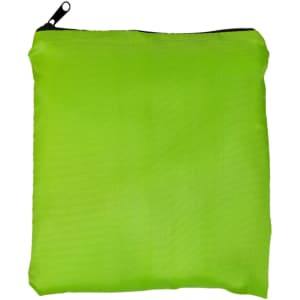 A vibrant green drawstring backpack with a simple, sleek design and a black zipper.