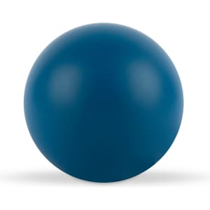 A round stress ball in a solid blue color, designed for stress relief and fun.
