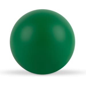 A round green stress ball designed for stress relief and fun.