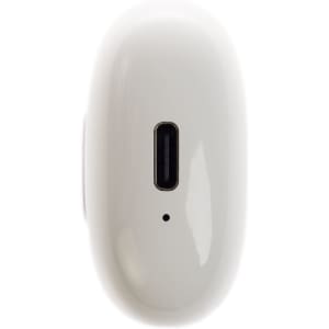 A pair of white Twista Earbuds with a charging port and indicator light visible on the side.