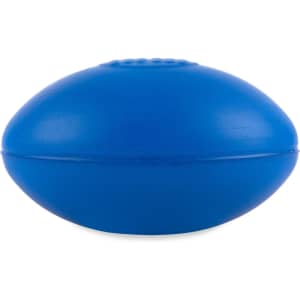 A blue football-shaped stress reliever designed for fun and games.