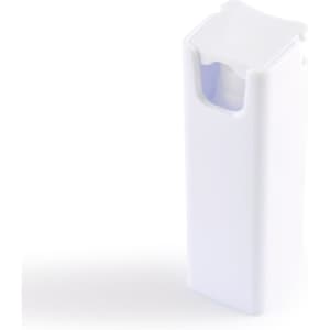 A white spray bottle with a sleek design, intended for cleaning screens and devices.