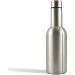 A drink bottle featuring a sleek stainless steel design, ideal for keeping beverages hot or cold.