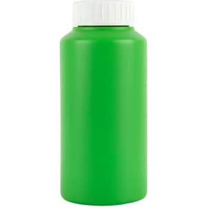 A drink bottle in vibrant green, featuring a white screw cap.