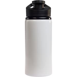A drink bottle featuring a sleek white design and a free flow lid, labeled as the Amore 500ml Junior Bottle.