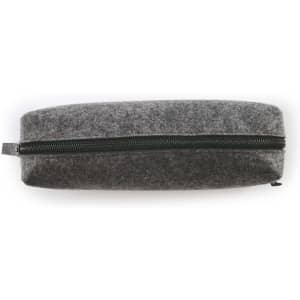 A gray felt utility case with a zipper at the top, designed for various storage needs.