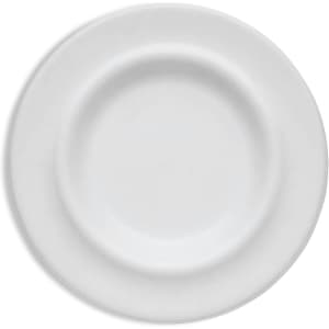 A plain white pet bowl with a deep rim and smooth surface, featuring a simple, unadorned design.