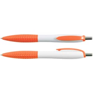 Two Mac Pens featuring a textured orange grip and a white barrel.