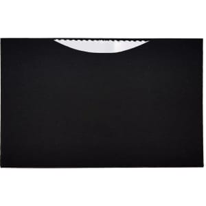 A black pouch with a curved cutout at the top, designed for holding items securely.