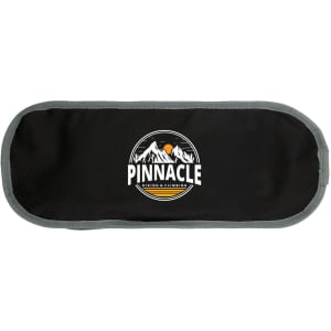 A black pouch with a grey trim, featuring a logo that includes mountains and the word "PINNACLE".