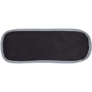 A black Marlin Folding Chair seat pad with grey border. It has a rectangular shape and is designed for seating.