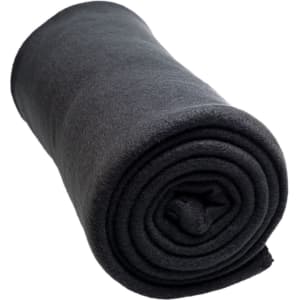 A rolled Polar Blanket in a dark gray color, designed for leisure and outdoor use.