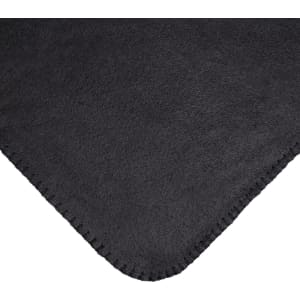 A soft, black Polar Blanket featuring a smooth texture and stitched edges.