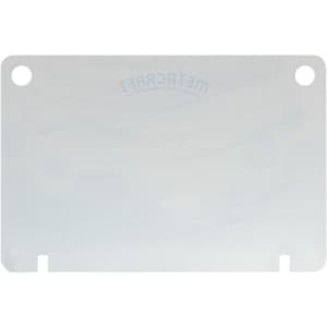 A transparent card with rounded corners and two holes at the top, designed for office use.