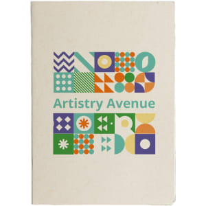 A booklet featuring a colorful geometric design and the title "Artistry Avenue" on a textured cream background.