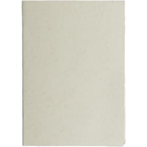 A blank, light beige sticky note booklet with a textured cover, featuring an unbranded design.