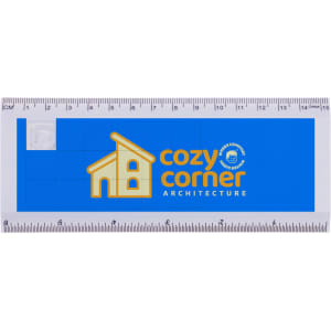 A blue tile ruler puzzle featuring a grid layout, with a house icon and branding on the side.